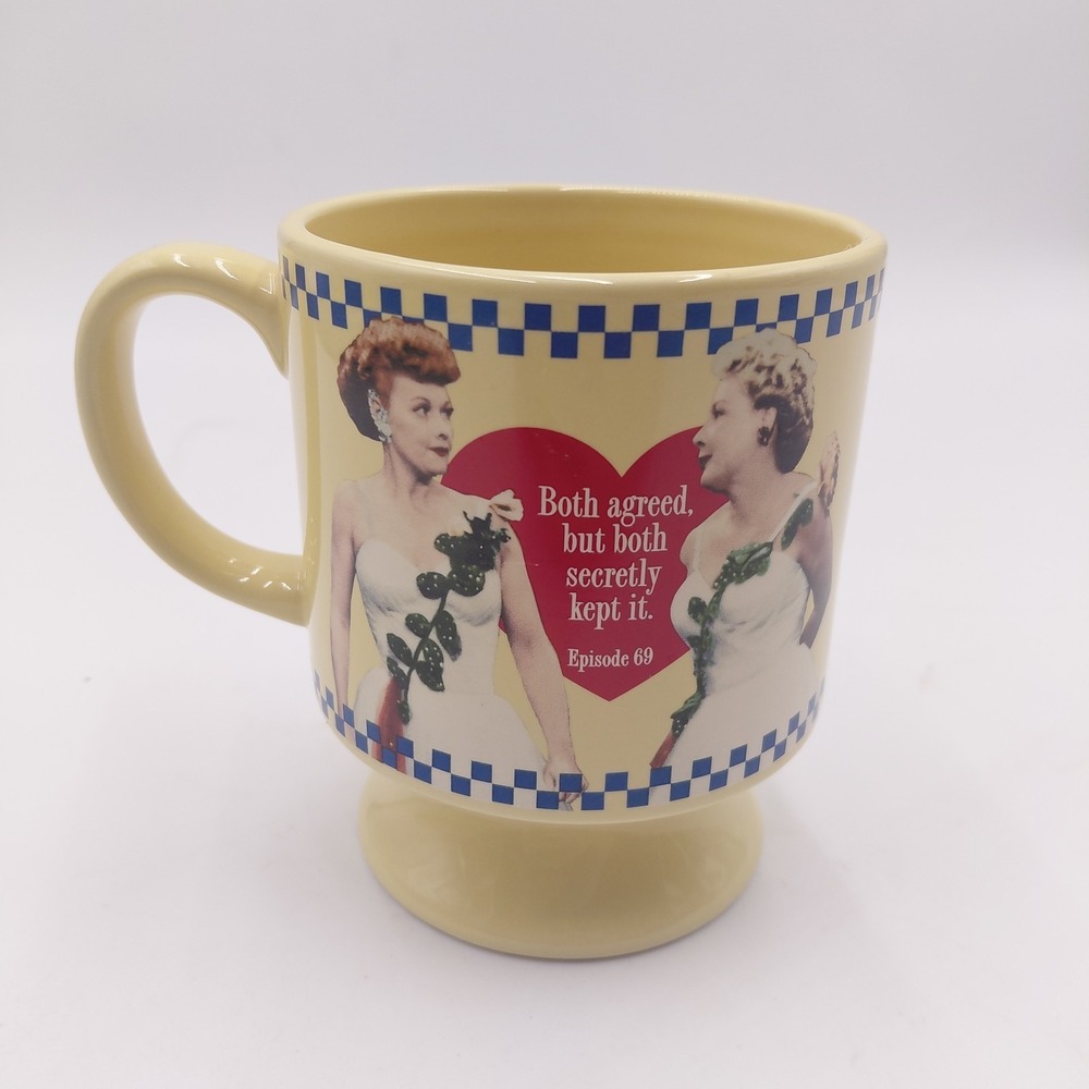 I Love Lucy Coffee Mug Episode 69 TV Pedestal Yellow Nostalgia Comedy Vandor
